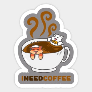 I Need Coffee (Light) Sticker